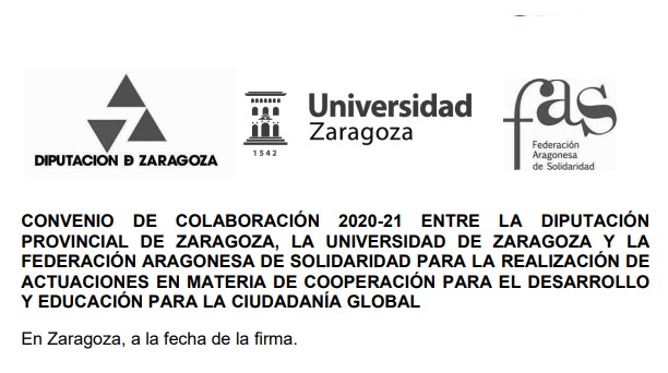 Convenio de Colaboración 2020-2021 DPZ/FAS/UNIZAR